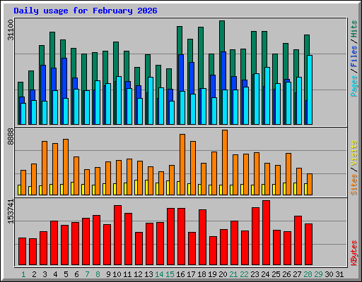 Daily usage for February 2026