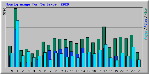 Hourly usage for September 2026
